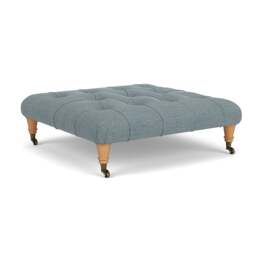 Foot Stool - Teal marl - Rustic weave - Amelia - The Cotswold Company
