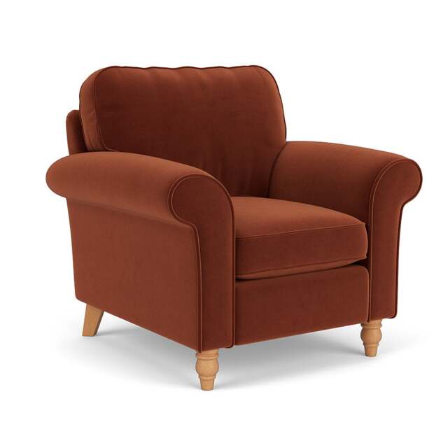 Armchair - Brick - Matt Velvet - Hurley - The Cotswold Company - image 1