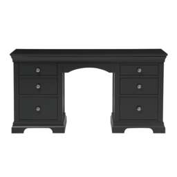 Chantilly Dusky Black Double Pedestal Dressing Table - The Cotswold Company - thumbnail 3
