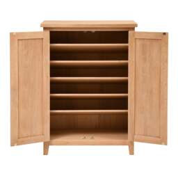 Large Shoe Cupboard - Inglesham Whitewash Oak - The Cotswold Company - thumbnail 5