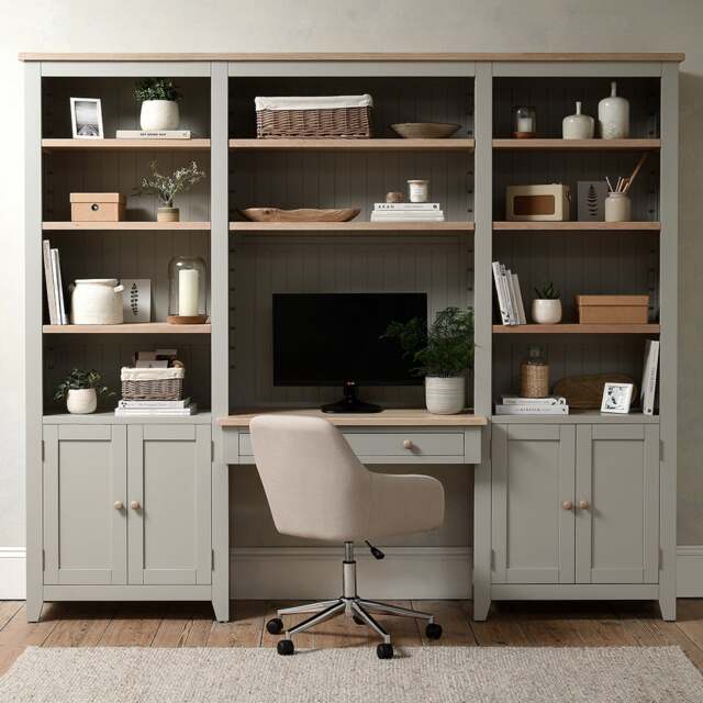 Library Cabinet and Workstation - Chester Dove Grey - The Cotswold Company - image 1