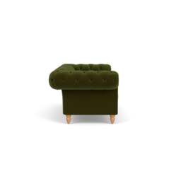 3 Seater Sofa - Forest Green - Matt Velvet - Harris Chesterfield - The Cotswold Company - thumbnail 3