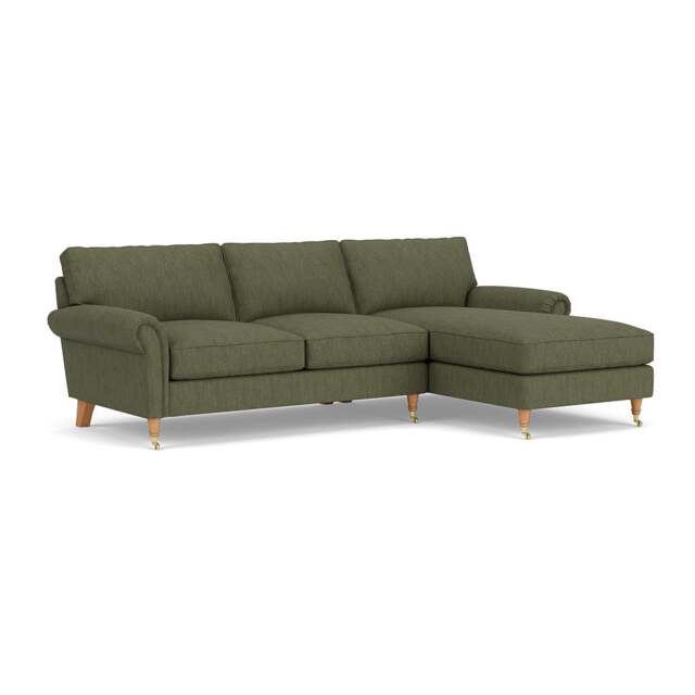 Chaise Large Right Hand - Fern - Luxury Italian Linen - Osbourne - The Cotswold Company - image 1