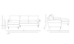 Chaise Large Left Hand - Cream - House Weave - Osbourne - The Cotswold Company - thumbnail 5