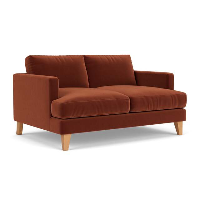 Large 2 Seater Sofa - Brick - Matt Velvet - Jackson - The Cotswold Company - image 1