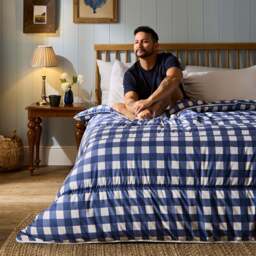 Night Lark® Gingham Indigo Coverless Duvet Set - thumbnail 4