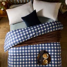 Night Lark® Gingham Indigo Coverless Duvet Set - thumbnail 3