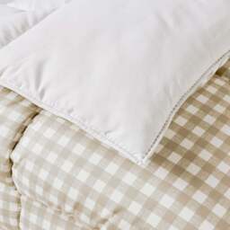 Night Lark® Gingham Print Coverless Duvet - Taupe - thumbnail 3