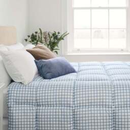 Night Lark® Gingham Print Coverless Duvet - Taupe - thumbnail 9