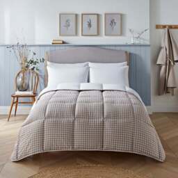 Night Lark® Gingham Print Coverless Duvet - Taupe - thumbnail 1