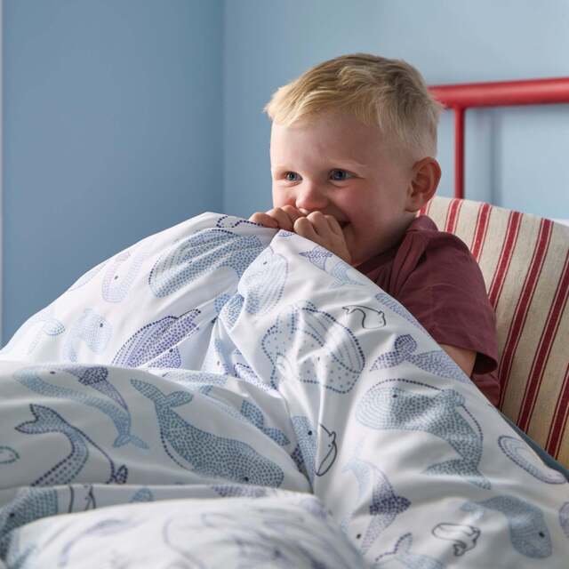 Night Lark® Junior - Blue Whale - Washable Coverless Duvet Set - image 1