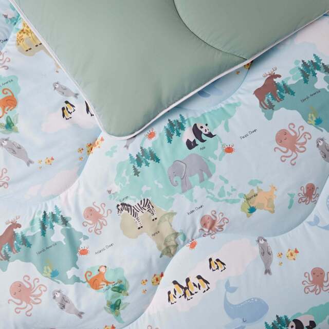 Night Lark® Junior - Animal Atlas - Washable Coverless Duvet Set - image 1
