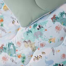 Night Lark® Junior - Animal Atlas - Washable Coverless Duvet Set