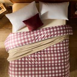 Night Lark® Gingham Burgundy Coverless Duvet Set - thumbnail 9