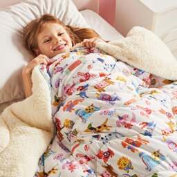 Night Lark® x Eleanor Bowmer Happy Dogs Cosy Sherpa Throw - thumbnail 3