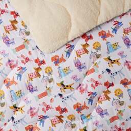 Night Lark® x Eleanor Bowmer Happy Dogs Cosy Sherpa Throw - thumbnail 2