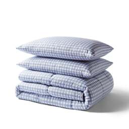 Night Lark® Gingham Print Coverless Duvet Set - thumbnail 9