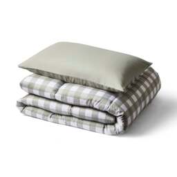 Night Lark® Olive Gingham Coverless Duvet Set - thumbnail 3