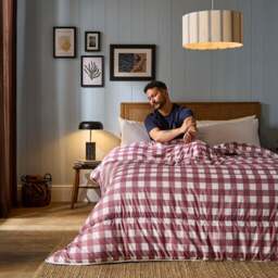 Night Lark® Gingham Burgundy Coverless Duvet Set - thumbnail 3