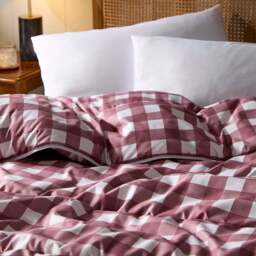 Night Lark® Gingham Burgundy Coverless Duvet Set