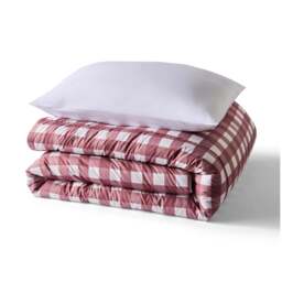 Night Lark® Gingham Burgundy Coverless Duvet Set - thumbnail 6