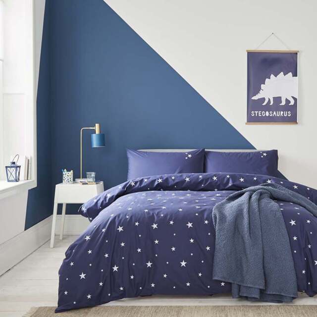 Scattered Stars Navy Blue Organic Cotton Pillowcase - image 1