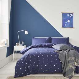 Scattered Stars Navy Blue Organic Cotton Pillowcase - thumbnail 2