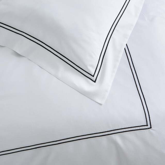 Lexington 300TC Sateen Black Two Line Pillowcase - image 1