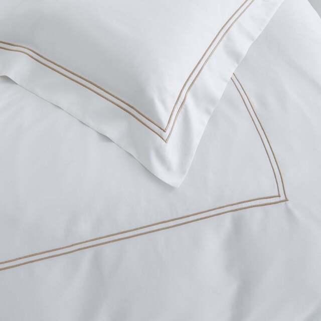 Lexington 300TC Sateen Latte Two Line Pillowcase - image 1