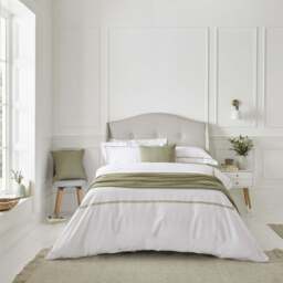 Lexington 300TC Sateen Olive Green & White Two Line Pillowcase - thumbnail 5