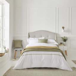 Lexington 300TC Sateen Olive Green & White Two Line Pillowcase - thumbnail 4