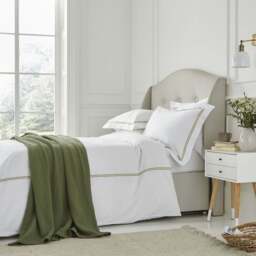 Lexington 300TC Sateen Olive Green & White Two Line Pillowcase - thumbnail 6