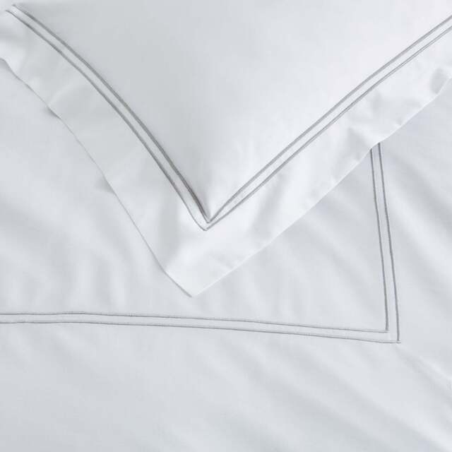 Lexington 300TC Sateen Silver Grey Two Line Pillowcase - image 1