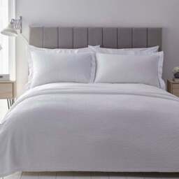 Kensington Floral Cotton Matelasse Throw - White - thumbnail 2