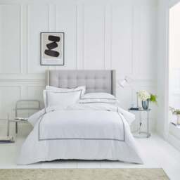 Lexington 300TC Sateen Navy & White Two Line Duvet Cover - thumbnail 4
