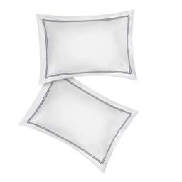 Lexington 300TC Sateen Navy & White Two Line Duvet Cover - thumbnail 5