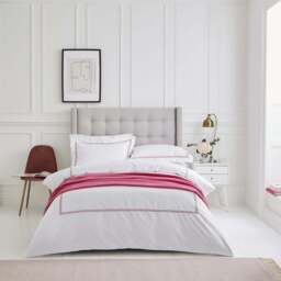 Lexington 300TC Sateen Fuchsia Pink Two Line Pillowcase - thumbnail 2