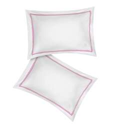 Lexington 300TC Sateen Fuchsia Pink Two Line Pillowcase - thumbnail 6