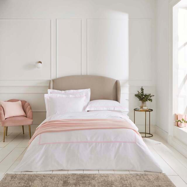 Lexington 300TC Organic Cotton Sateen Pink Two Line Duvet Cover - image 1
