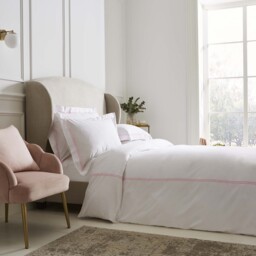 Lexington 300TC Organic Cotton Sateen Pink Two Line Duvet Cover - thumbnail 2