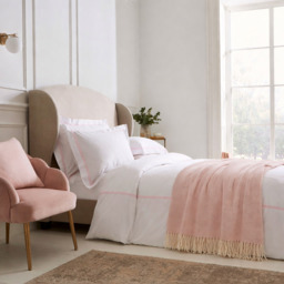 Lexington 300TC Organic Cotton Sateen Pink Two Line Duvet Cover - thumbnail 3