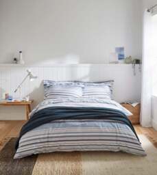 Hudson Stripe Cotton Bed Linen Pillowcase - thumbnail 2