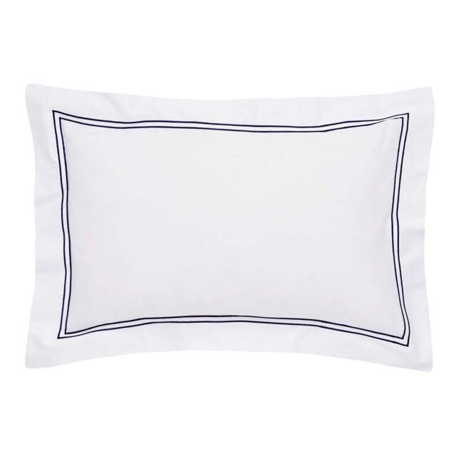 Lexington 300TC Sateen Navy & White Pillowcase - image 1