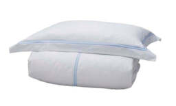 Lexington 300TC Organic Cotton Sateen Pale Blue Two Line Oxford Pillowcase - thumbnail 3