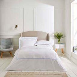 Lexington 300TC Organic Cotton Sateen Pale Blue Two Line Oxford Pillowcase - thumbnail 4