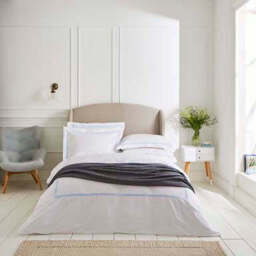 Lexington 300TC Organic Cotton Sateen Pale Blue Two Line Oxford Pillowcase - thumbnail 6