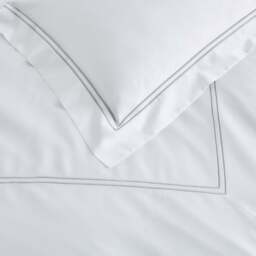 Lexington 300TC Sateen Silver Grey Two Line Duvet Cover - thumbnail 3