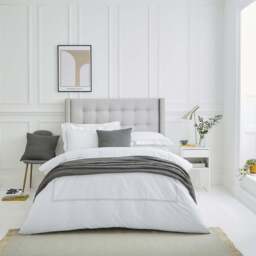 Lexington 300TC Sateen Silver Grey Two Line Duvet Cover - thumbnail 1