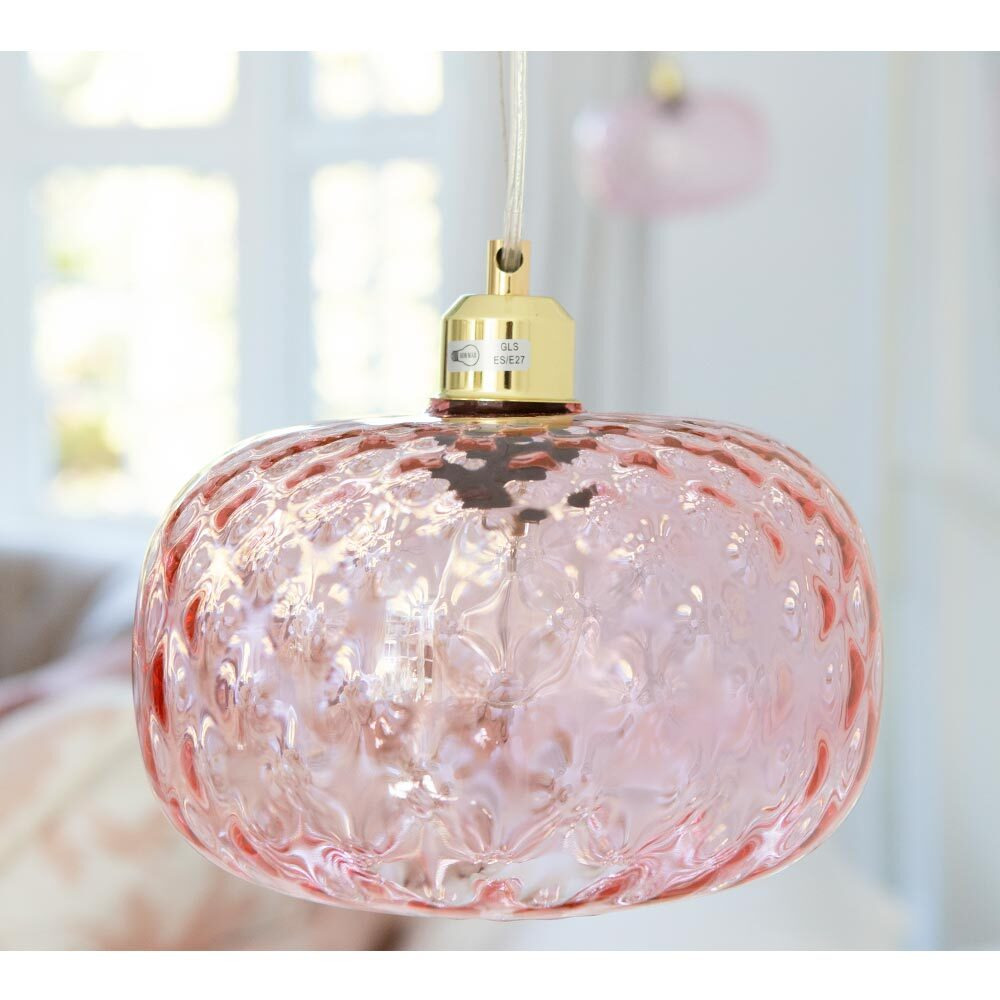 Rose Pink Glass Pendant Light - image 1
