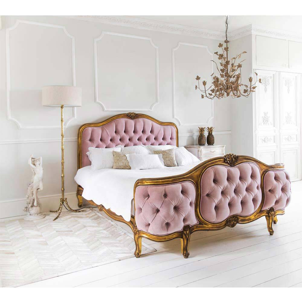 The Palais de Versailles Sacre Coeur Pink Velvet Bed